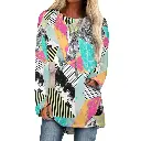  Women's Long Sleeve U-Neck T-Shirts (All-Over Printing)